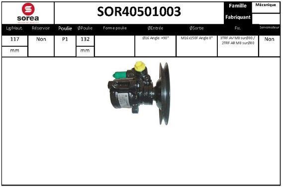 SNRA SOR40501003 Hydraulic Pump, steering system SOR40501003: Buy near me in Poland at 2407.PL - Good price!
