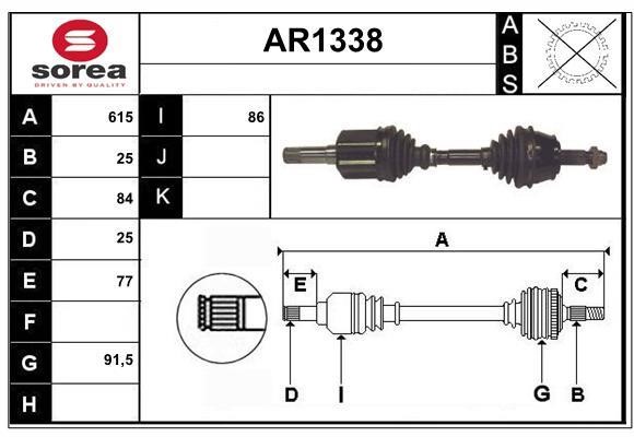 SNRA AR1338 Drive shaft AR1338: Buy near me in Poland at 2407.PL - Good price!