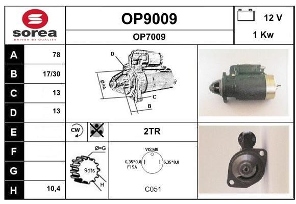 SNRA OP9009 Стартер OP9009: Отличная цена - Купить в Польше на 2407.PL!