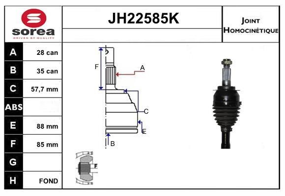 SNRA JH22585K Joint kit, drive shaft JH22585K: Buy near me in Poland at 2407.PL - Good price!