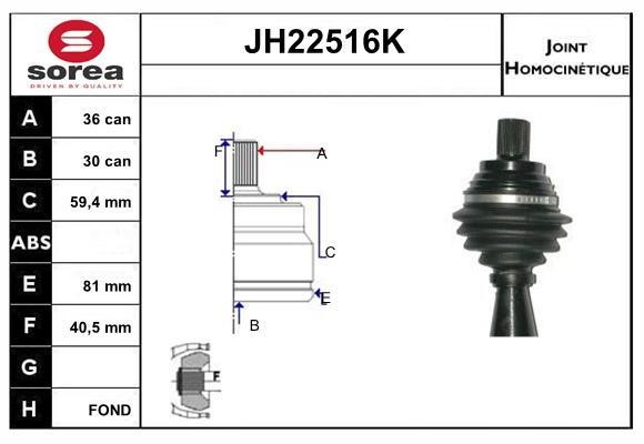 SNRA JH22516K Шарнір рівних кутових швидкостей (ШРКШ) JH22516K: Приваблива ціна - Купити у Польщі на 2407.PL!