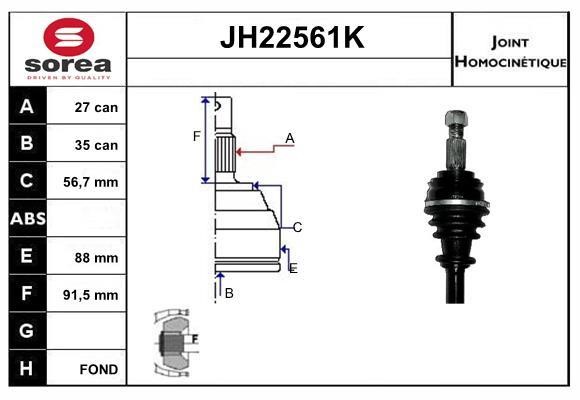 SNRA JH22561K Joint Kit, drive shaft JH22561K: Buy near me in Poland at 2407.PL - Good price!