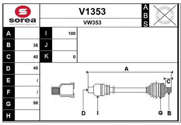 SNRA V1353 Wał napędowy V1353: Dobra cena w Polsce na 2407.PL - Kup Teraz!