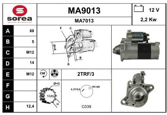 SNRA MA9013 Starter MA9013: Buy near me in Poland at 2407.PL - Good price!