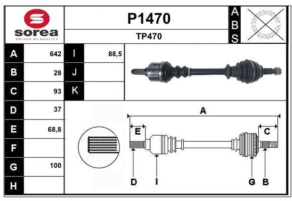 SNRA P1470 Drive Shaft P1470: Buy near me in Poland at 2407.PL - Good price!