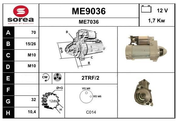 SNRA ME9036 Starter ME9036: Buy near me at 2407.PL in Poland at an Affordable price!