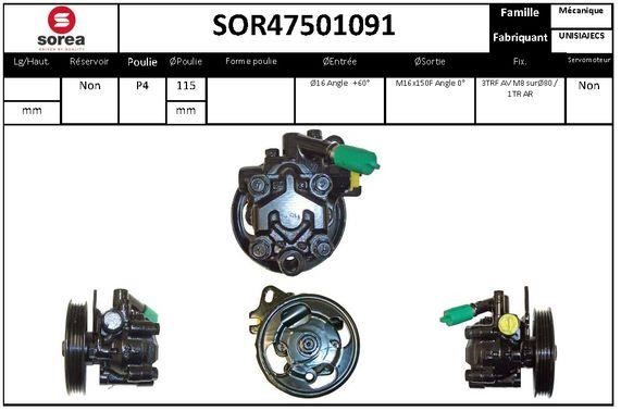 SNRA SOR47501091 Pompa hydrauliczna, układ kierowniczy SOR47501091: Dobra cena w Polsce na 2407.PL - Kup Teraz!