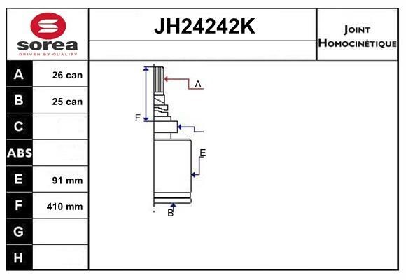 SNRA JH24242K Joint Kit, drive shaft JH24242K: Buy near me in Poland at 2407.PL - Good price!