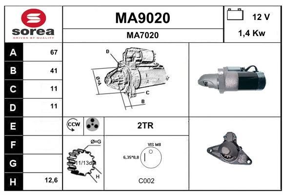 SNRA MA9020 Starter MA9020: Buy near me in Poland at 2407.PL - Good price!