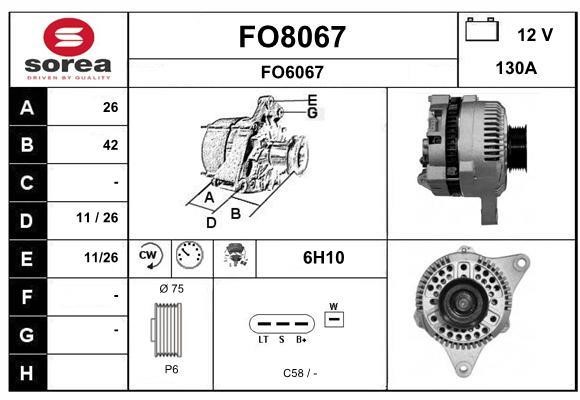 SNRA FO8067 Alternator FO8067: Dobra cena w Polsce na 2407.PL - Kup Teraz!
