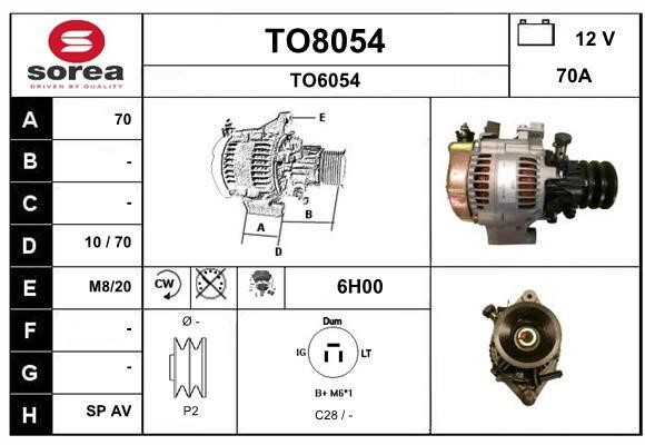 SNRA TO8054 Alternator TO8054: Dobra cena w Polsce na 2407.PL - Kup Teraz!