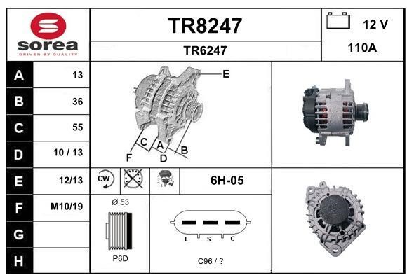 SNRA TR8247 Alternator TR8247: Buy near me in Poland at 2407.PL - Good price!