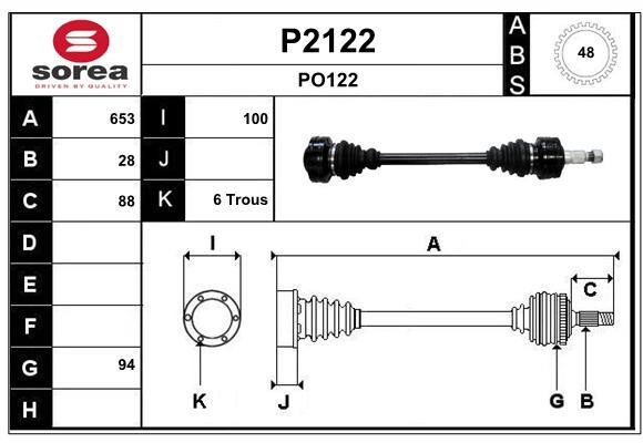 SNRA P2122 Вал приводной P2122: Отличная цена - Купить в Польше на 2407.PL!