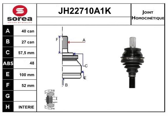 SNRA JH22710A1K Joint kit, drive shaft JH22710A1K: Buy near me in Poland at 2407.PL - Good price!