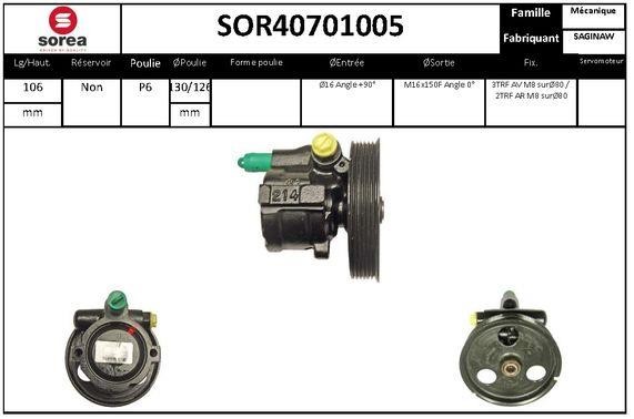 SNRA SOR40701005 Hydraulic Pump, steering system SOR40701005: Buy near me in Poland at 2407.PL - Good price!