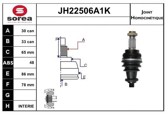 SNRA JH22506A1K Joint kit, drive shaft JH22506A1K: Buy near me in Poland at 2407.PL - Good price!