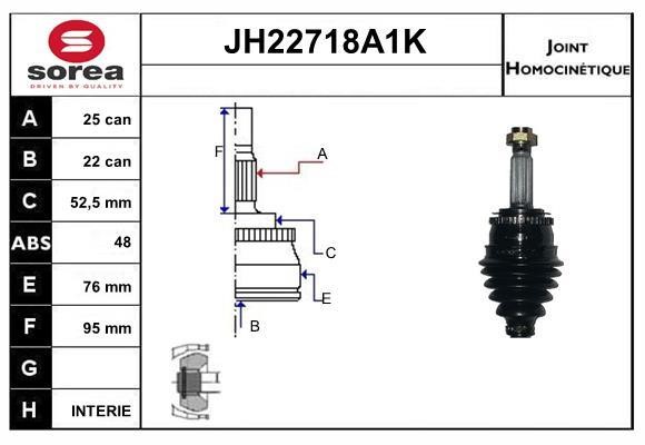 SNRA JH22718A1K Joint kit, drive shaft JH22718A1K: Buy near me in Poland at 2407.PL - Good price!