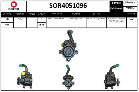 SNRA SOR4051096 Hydraulic Pump, steering system SOR4051096: Buy near me in Poland at 2407.PL - Good price!