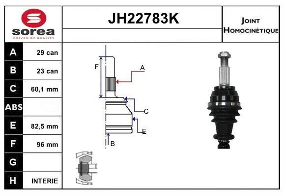SNRA JH22783K Joint kit, drive shaft JH22783K: Buy near me in Poland at 2407.PL - Good price!