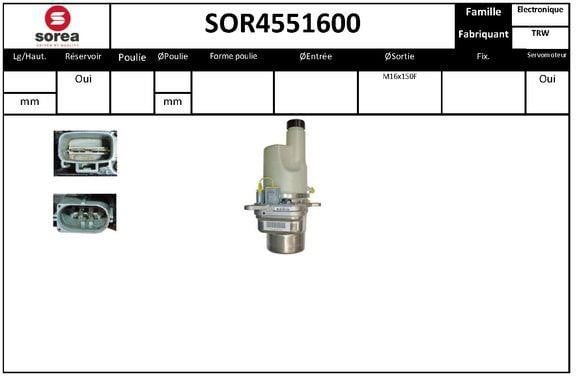 SNRA SOR4551600 Hydraulic Pump, steering system SOR4551600: Buy near me in Poland at 2407.PL - Good price!