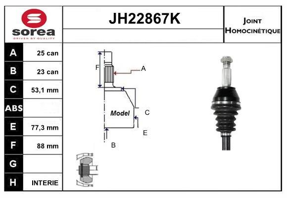 SNRA JH22867K Joint kit, drive shaft JH22867K: Buy near me in Poland at 2407.PL - Good price!