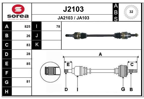 SNRA J2103 Вал приводной J2103: Отличная цена - Купить в Польше на 2407.PL!