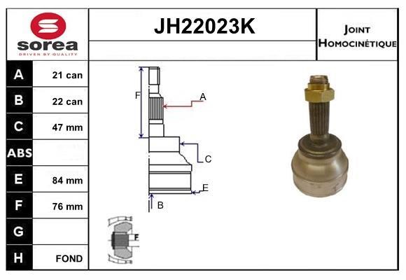 SNRA JH22023K Шарнир равных угловых скоростей (ШРУС) JH22023K: Отличная цена - Купить в Польше на 2407.PL!