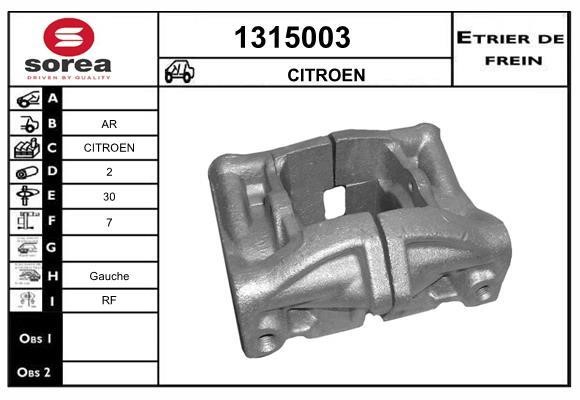 SNRA 1315003 Brake caliper 1315003: Buy near me in Poland at 2407.PL - Good price!