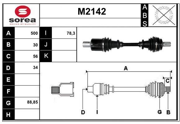 SNRA M2142 Drive shaft M2142: Buy near me in Poland at 2407.PL - Good price!