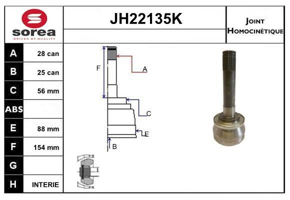 SNRA JH22135K Шарнир равных угловых скоростей (ШРУС) JH22135K: Отличная цена - Купить в Польше на 2407.PL!