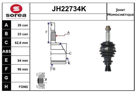 SNRA JH22734K Joint kit, drive shaft JH22734K: Buy near me in Poland at 2407.PL - Good price!