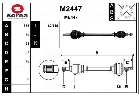SNRA M2447 Вал приводной M2447: Отличная цена - Купить в Польше на 2407.PL!