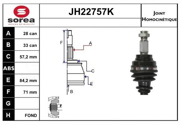 SNRA JH22757K Joint kit, drive shaft JH22757K: Buy near me in Poland at 2407.PL - Good price!