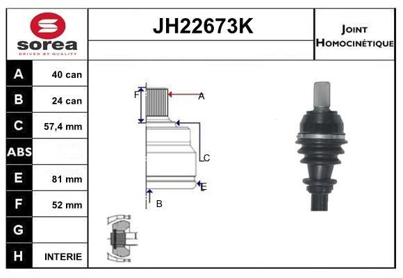 SNRA JH22673K Joint kit, drive shaft JH22673K: Buy near me in Poland at 2407.PL - Good price!