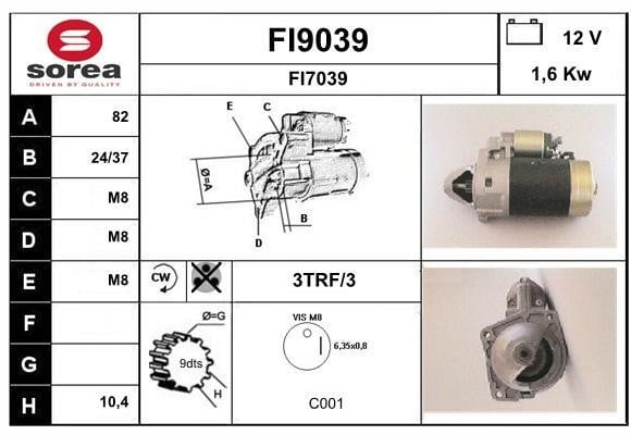 SNRA FI9039 Starter FI9039: Buy near me in Poland at 2407.PL - Good price!