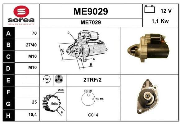SNRA ME9029 Starter ME9029: Buy near me in Poland at 2407.PL - Good price!