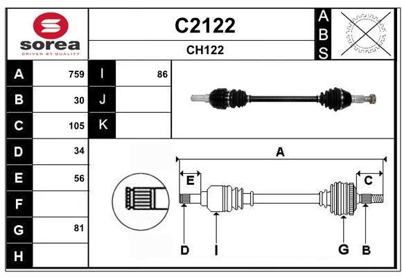 SNRA C2122 Antriebswelle C2122: Kaufen Sie zu einem guten Preis in Polen bei 2407.PL!