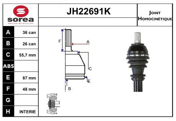 SNRA JH22691K Joint kit, drive shaft JH22691K: Buy near me in Poland at 2407.PL - Good price!