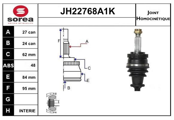 SNRA JH22768A1K Joint kit, drive shaft JH22768A1K: Buy near me in Poland at 2407.PL - Good price!