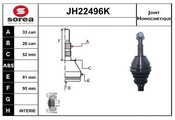 SNRA JH22496K CV joint JH22496K: Buy near me in Poland at 2407.PL - Good price!