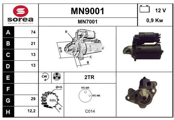 SNRA MN9001 Стартер MN9001: Отличная цена - Купить в Польше на 2407.PL!