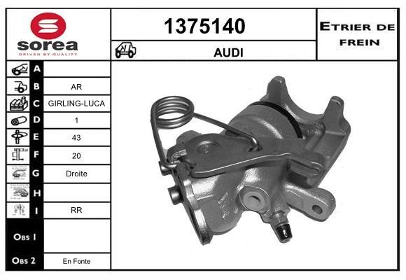 SNRA 1375140 Brake caliper rear right 1375140: Buy near me in Poland at 2407.PL - Good price!