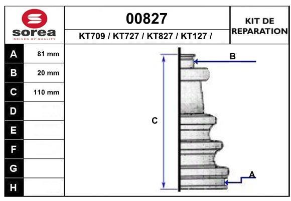 SNRA 00827 Bellow, driveshaft 00827: Buy near me in Poland at 2407.PL - Good price!