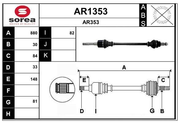 SNRA AR1353 Вал приводной AR1353: Отличная цена - Купить в Польше на 2407.PL!