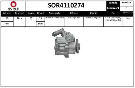 SNRA SOR4110274 Pompa hydrauliczna, układ kierowniczy SOR4110274: Dobra cena w Polsce na 2407.PL - Kup Teraz!