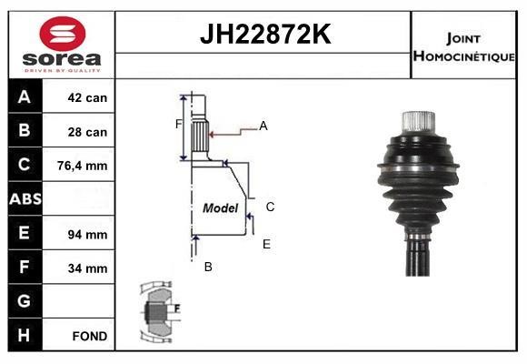 SNRA JH22872K Joint kit, drive shaft JH22872K: Buy near me in Poland at 2407.PL - Good price!
