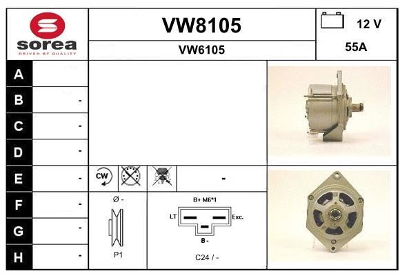 SNRA VW8105 Alternator VW8105: Buy near me in Poland at 2407.PL - Good price!