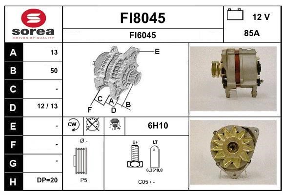 SNRA FI8045 Alternator FI8045: Buy near me in Poland at 2407.PL - Good price!
