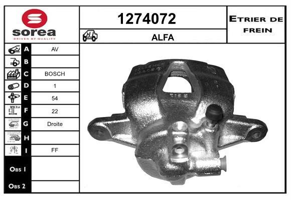 SNRA 1274072 Суппорт тормозной передний правый 1274072: Отличная цена - Купить в Польше на 2407.PL!