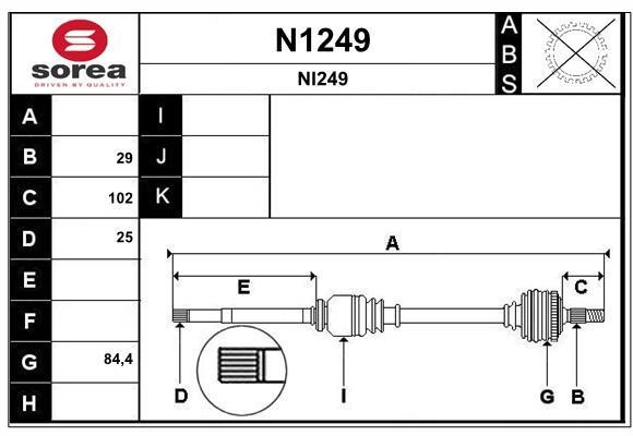 SNRA N1249 Вал приводной N1249: Отличная цена - Купить в Польше на 2407.PL!
